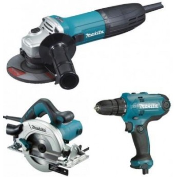 Набор MAKITA дрель DF0300+УШМ GA5030+пила HS6601