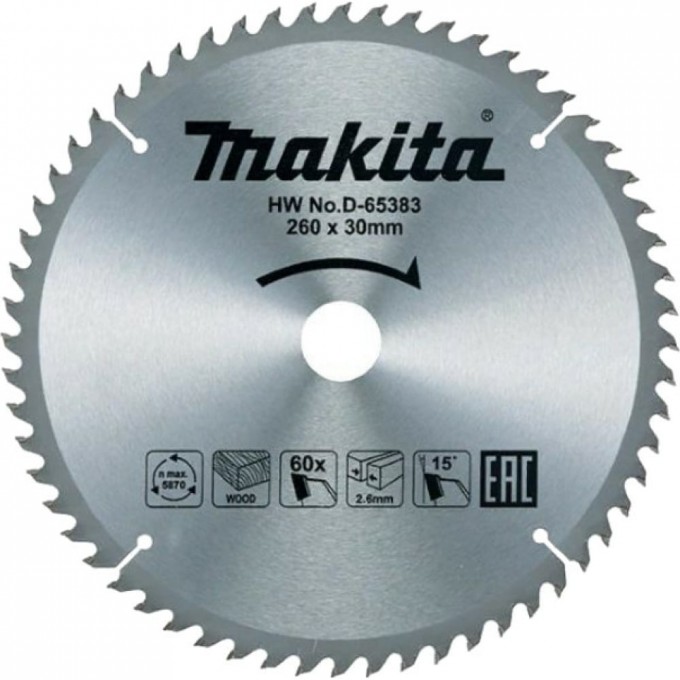 Пильный диск для дерева MAKITA D-65383 4771398