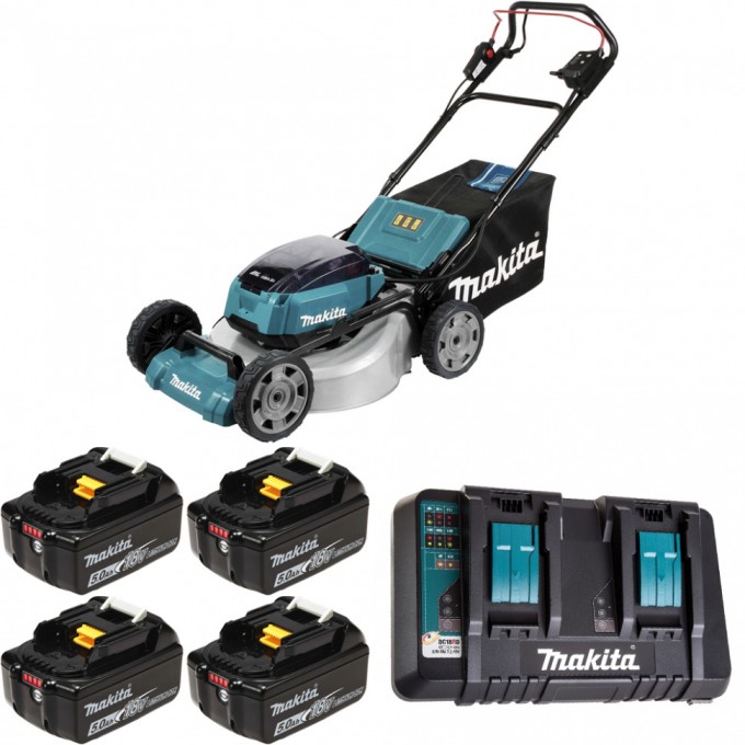 Газонокосилка аккумуляторная MAKITA 53см 36В Li-Ion 4х5Ач DLM532PT4