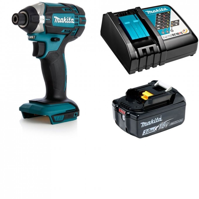 Ударный шуруповерт MAKITA аккумуляторный 165Нм 18В LXT Li-Ion 1x3Ач, з/у DTD152RF