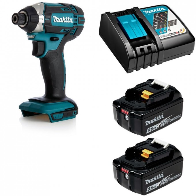 Аккумуляторный ударный шуруповерт, акк 2x5Ач, з/у, MAKITA DTD152RTE