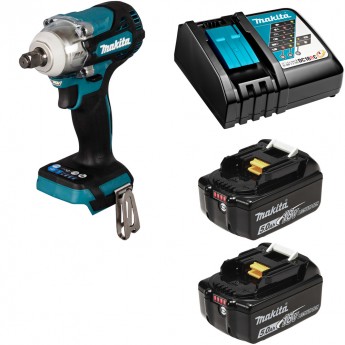 Гайковерт аккумуляторный MAKITA 18В 330Нм - 1/2" Li-Ion 2x5Ач, з/у DTW300RTE