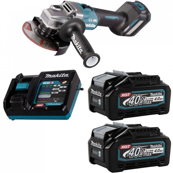 Шлифмашина угловая аккумуляторная MAKITA 40В XGT 125мм 2x4Ач GA023GM201